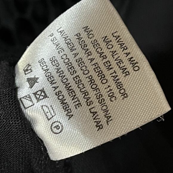 Farm Rio Women’s Long Sleeve Black Embroidered Back Size Small Chic Sexy Top - Picture 6 of 8